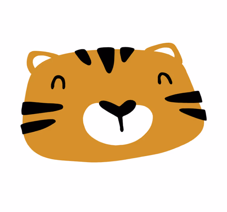 Playful Tiger Face nursery vinyl carpet - TenStickers