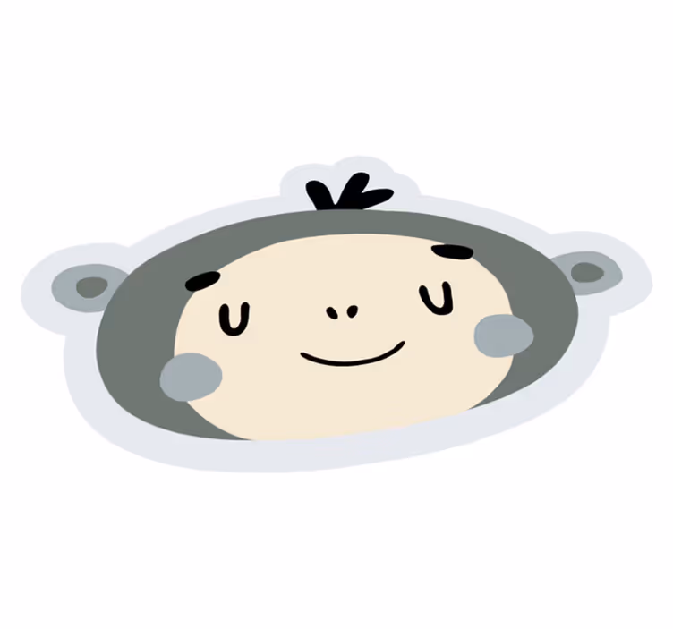 Nordic monkey face nursery vinyl carpet - TenStickers