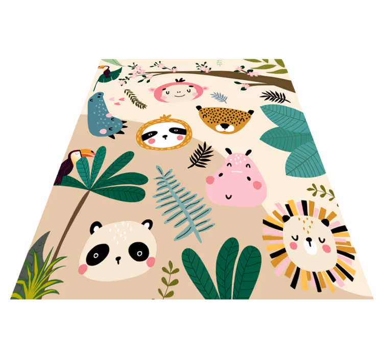 Animal Friends Pattern nursery vinyl carpet - TenStickers