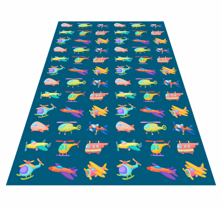 Colorful airplanes pattern kids vinyl carpet - TenStickers