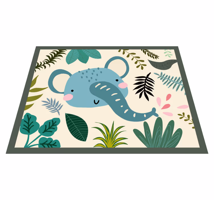 Elephant illustration nursery vinyl carpet - TenStickers