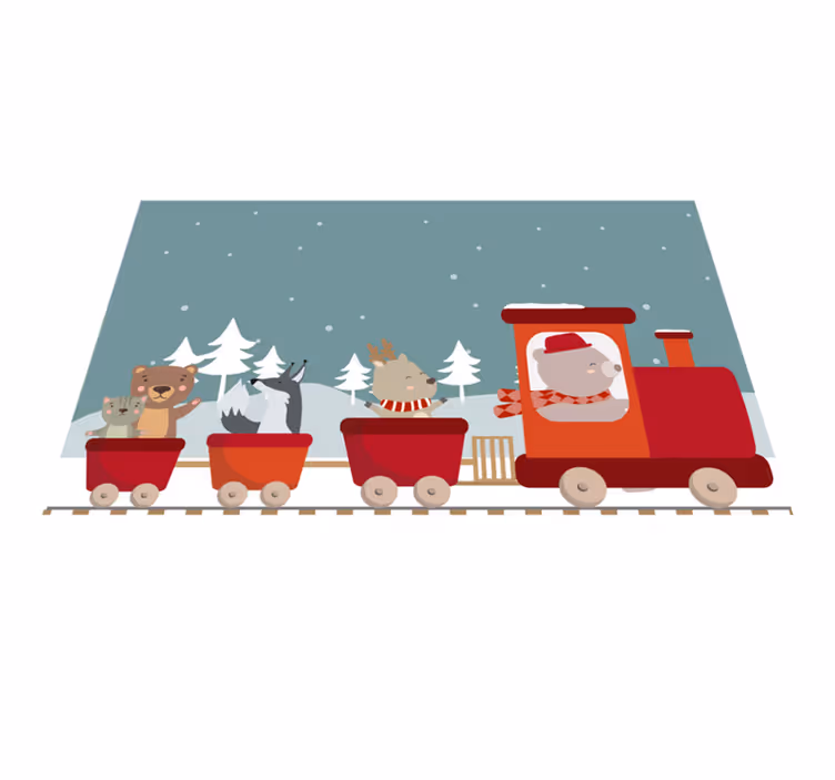 Animal Train Adventure kids vinyl carpet - TenStickers