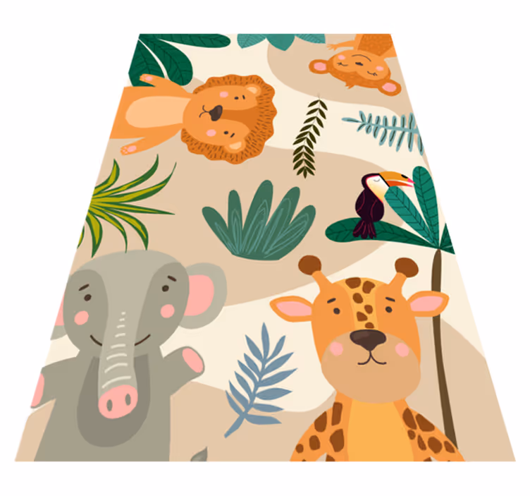 Kids nordic jungle animals kids vinyl rug - TenStickers
