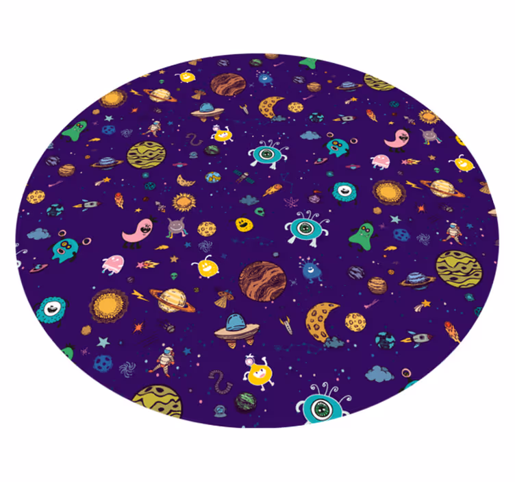 Cosmic Creatures Adventure kids vinyl carpet - TenStickers