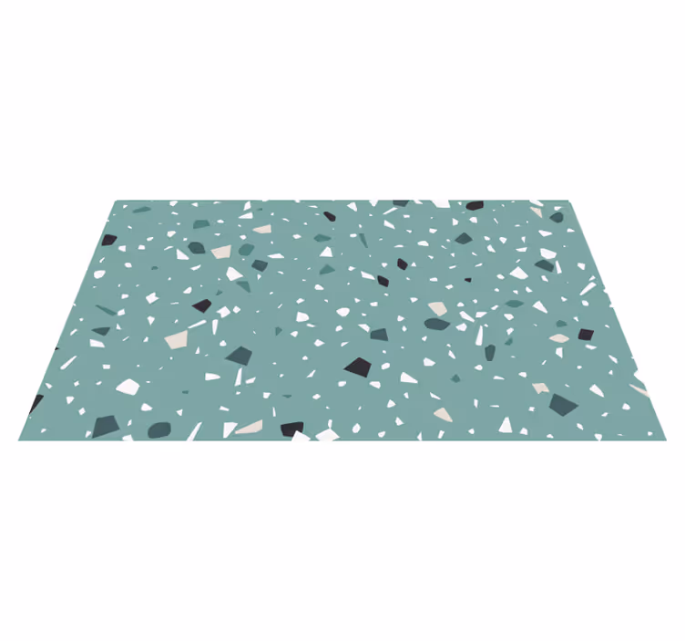 Green terrazzo style stone effect vinyl carpet - TenStickers