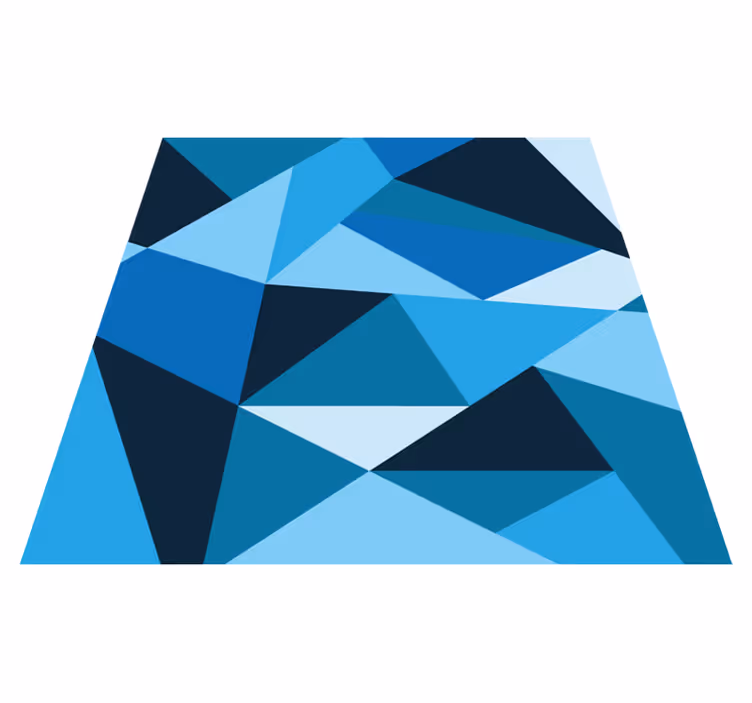Triangular Blue Patterns geometric vinyl carpet - TenStickers