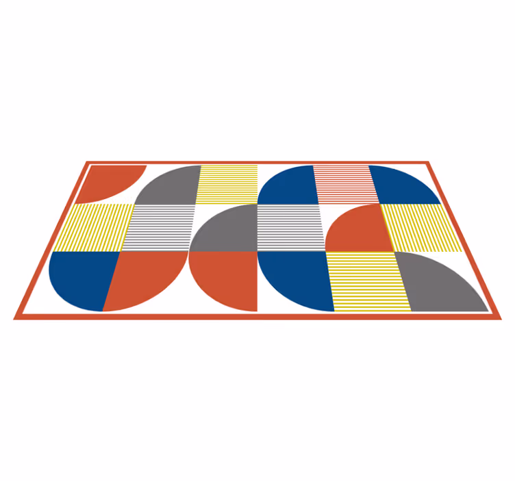 Vibrant abstract figures geometric vinyl carpet - TenStickers