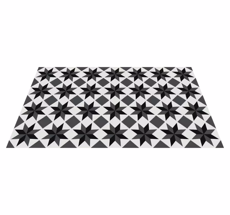 Black stars motif  kitchen vinyl carpet - TenStickers