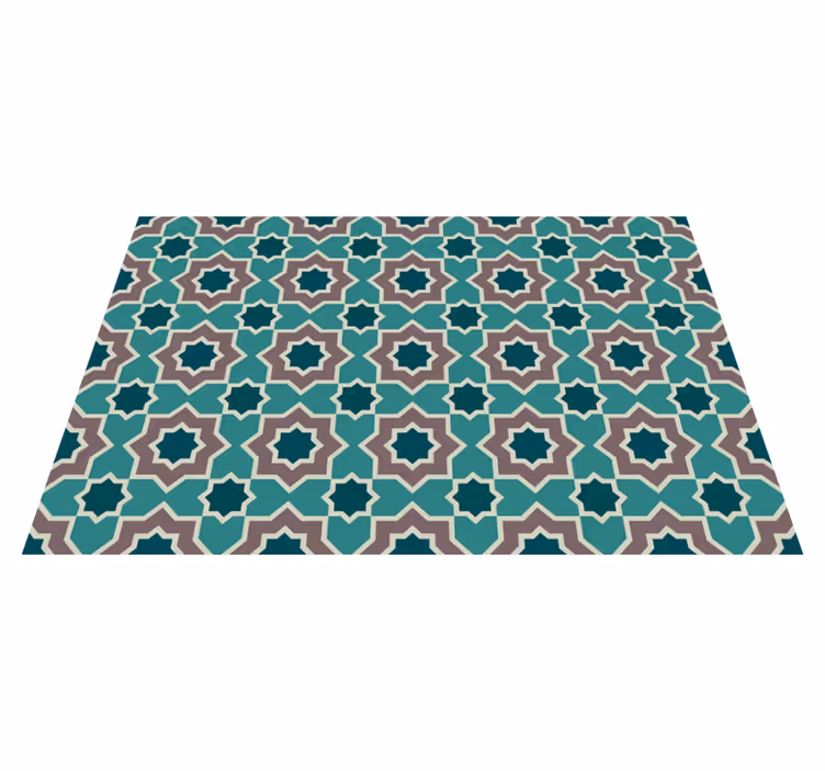Mosaic vinyl carpet with star pattern design - TenStickers
