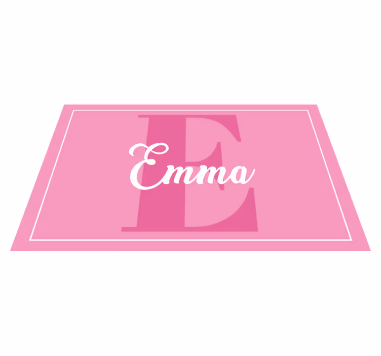 Pink design with initial kids vinyl carpet - TenStickers