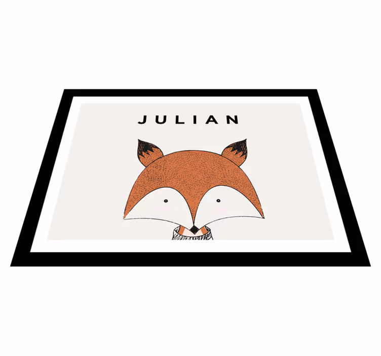 Custom vinyl carpet with fox character design - TenStickers