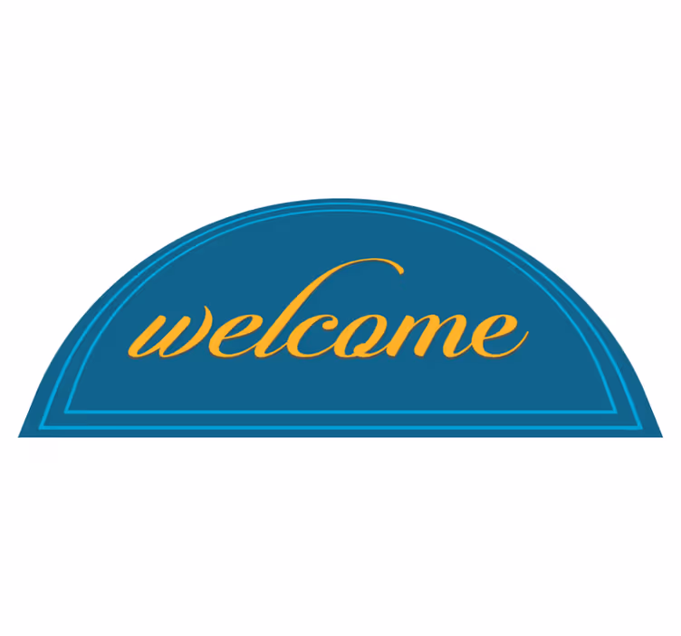 Entrance hall vinyl carpet with blue welcome design - TenStickers