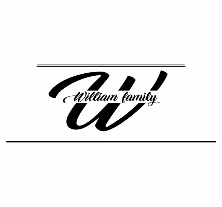 Family initial and name entrance hall vinyl carpet - TenStickers
