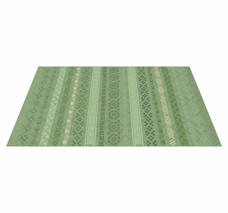 Green leaves motif ethnic vinyl carpet - TenStickers