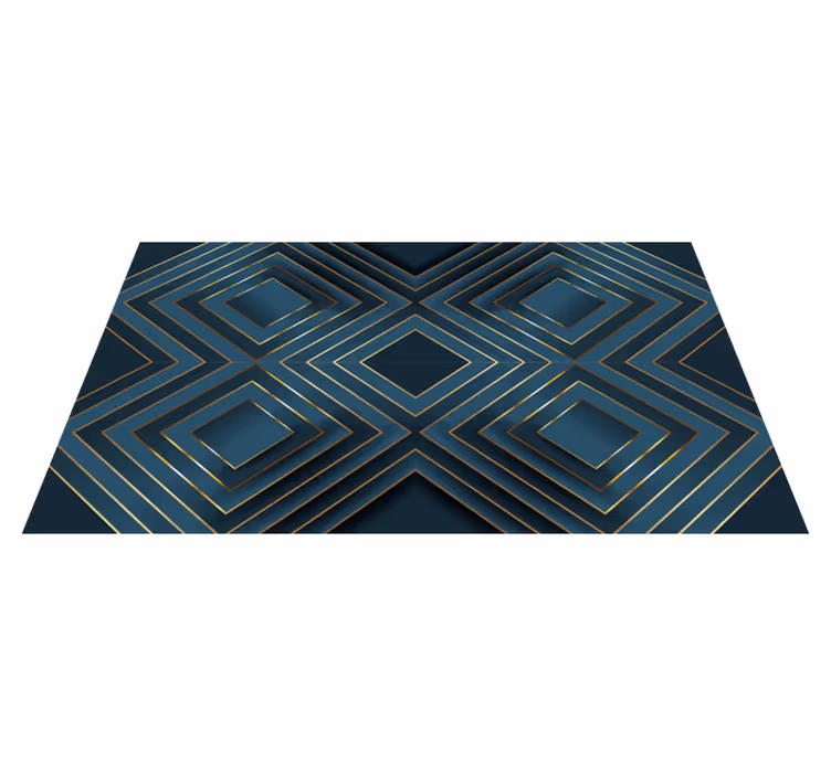 Black outlined squares modern vinyl carpet - TenStickers