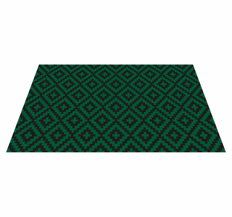 Green diamond pattern kitchen vinyl carpet - TenStickers