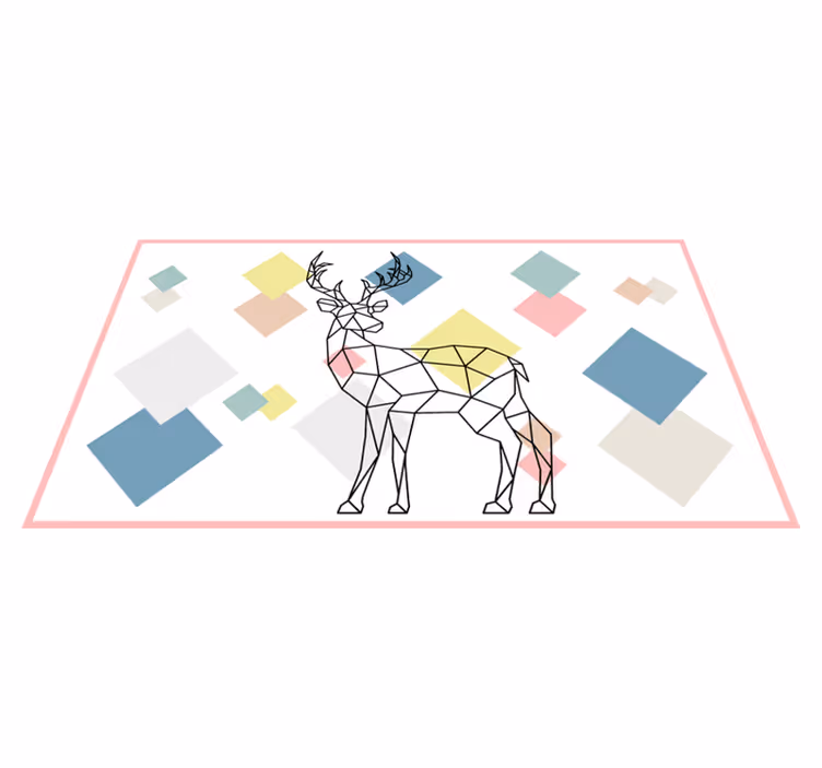 Polygonal deer animal vinyl carpet - TenStickers