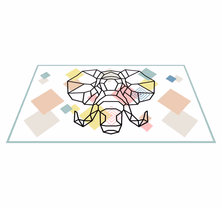 Origiami elephant head modern vinyl carpet - TenStickers