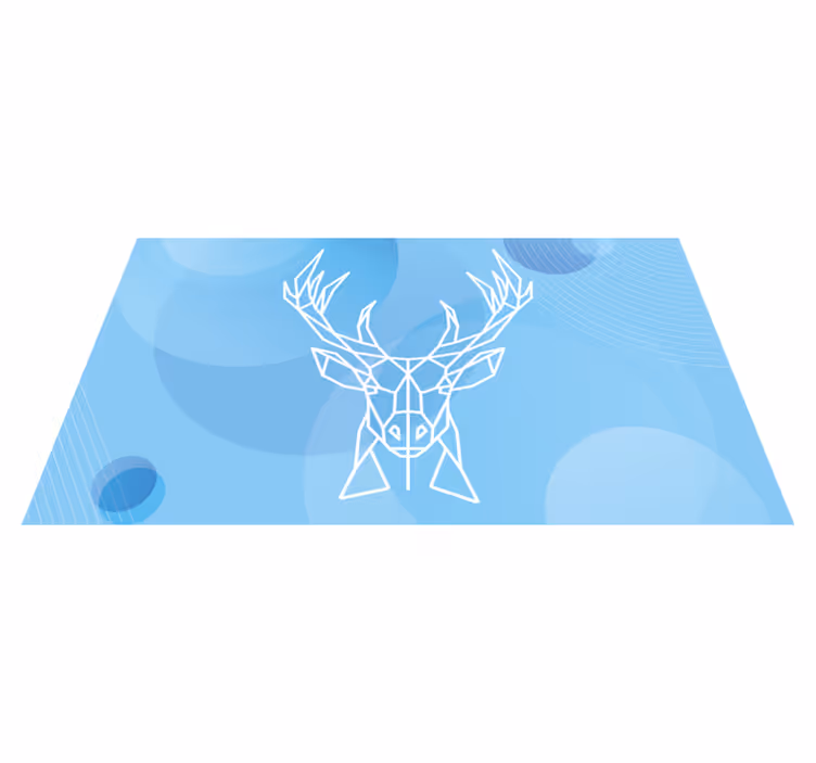 Geometric deer head animal vinyl carpet - TenStickers