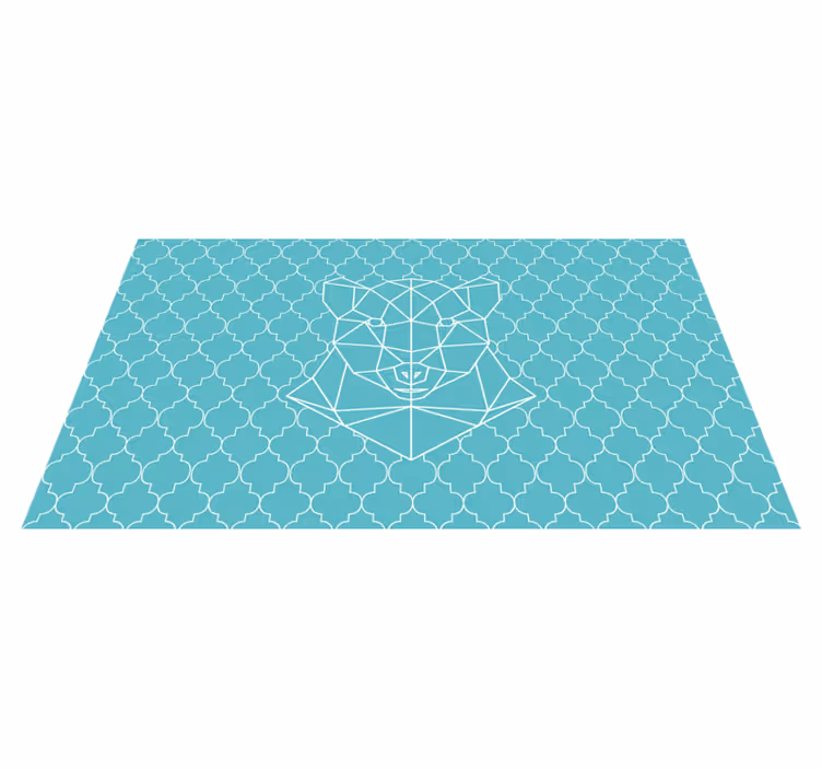 Geometric bear design animal vinyl carpet - TenStickers