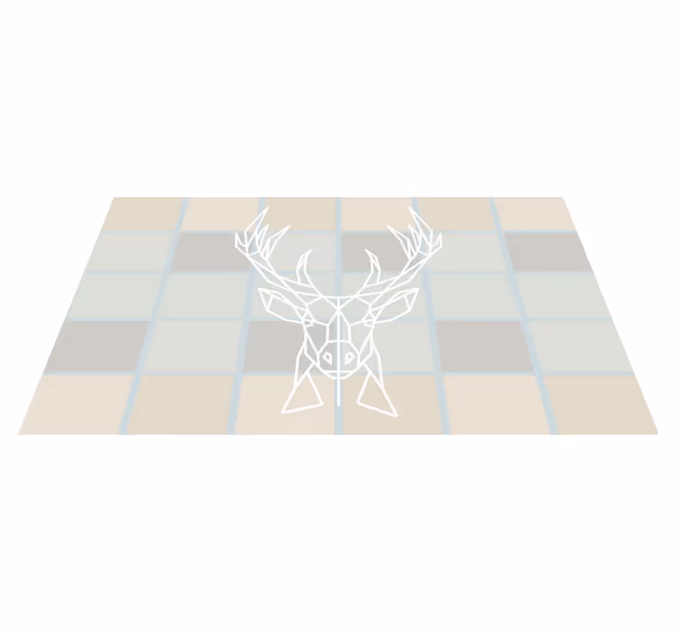 GEOMETRIC DEER DISPLAY animal print vinyl carpet - TenStickers