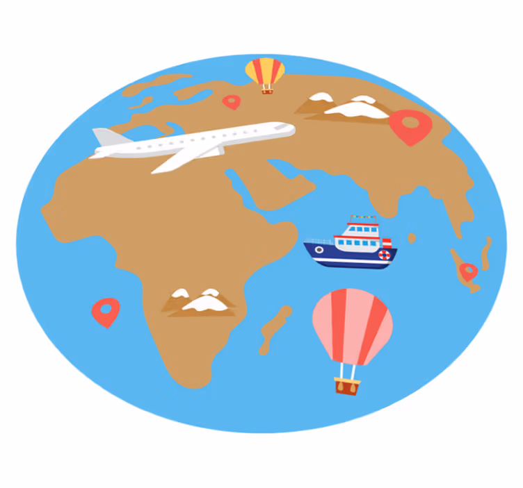 Travel Inspired Adventure world map vinyl carpet - TenStickers