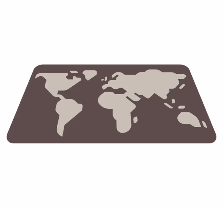 Beige and grey motif world map vinyl carpet - TenStickers