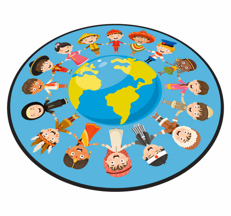 Cultural Kid Characters teen vinyl carpet - TenStickers