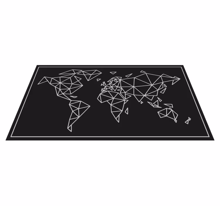 Geometric ilustration world map vinyl carpet - TenStickers
