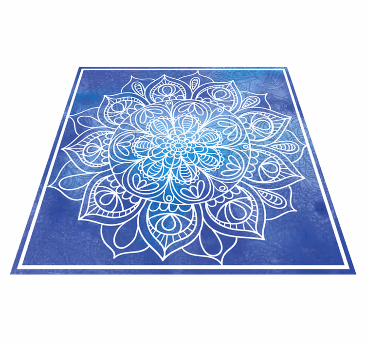 Elaborate Floral Motif mandala vinyl carpet - TenStickers