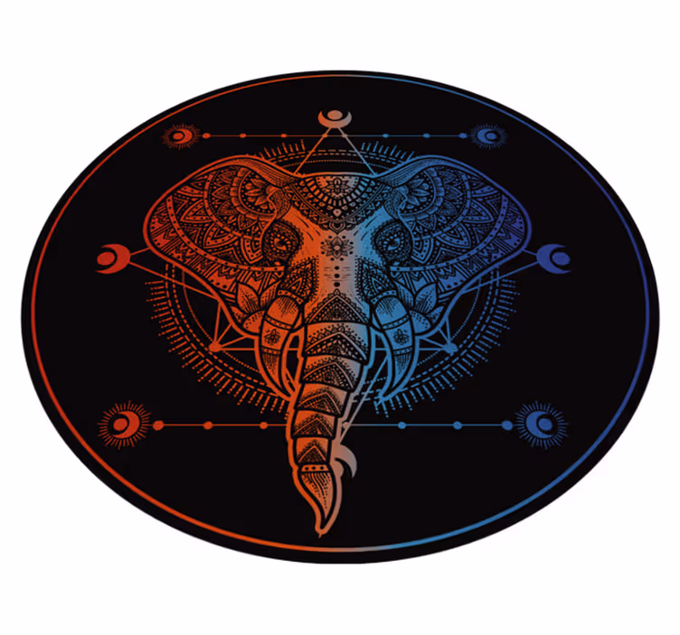 Elephant Art mandala vinyl carpet - TenStickers