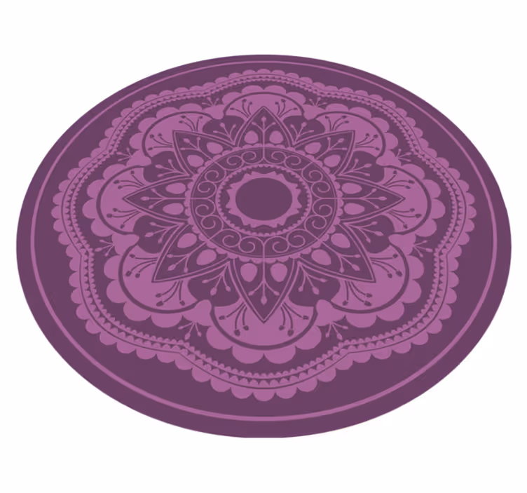 Purple circular design mandala vinyl carpet - TenStickers