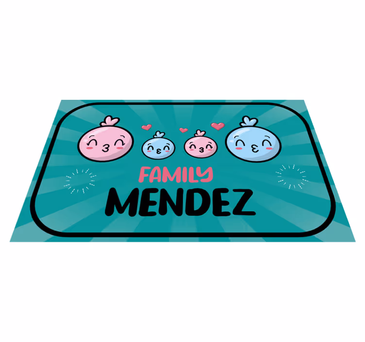 Water balloons with family name entrance hall vinyl carpet - TenStickers