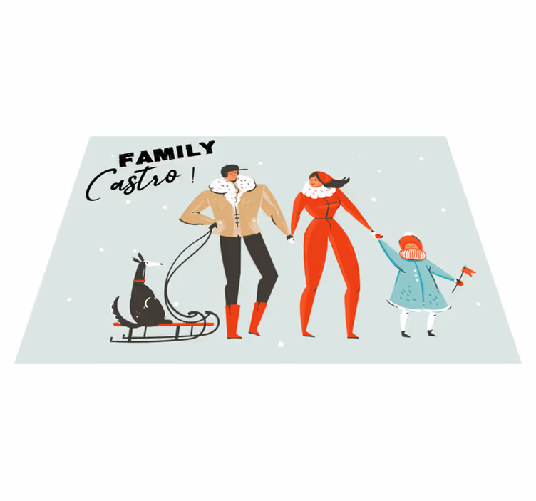 Personalised winter family custom vinyl carpet - TenStickers