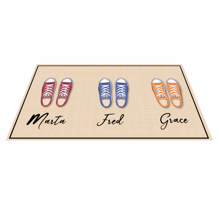 Custom sneakers collection entrance hall vinyl carpet - TenStickers