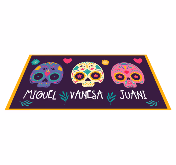Custom colorful skulls entrance hall vinyl carpet - TenStickers