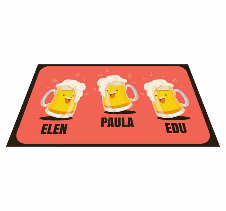 Custom beer mugs entrance hall vinyl carpet - TenStickers