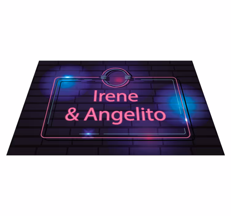 Neon couple names teen vinyl carpet - TenStickers