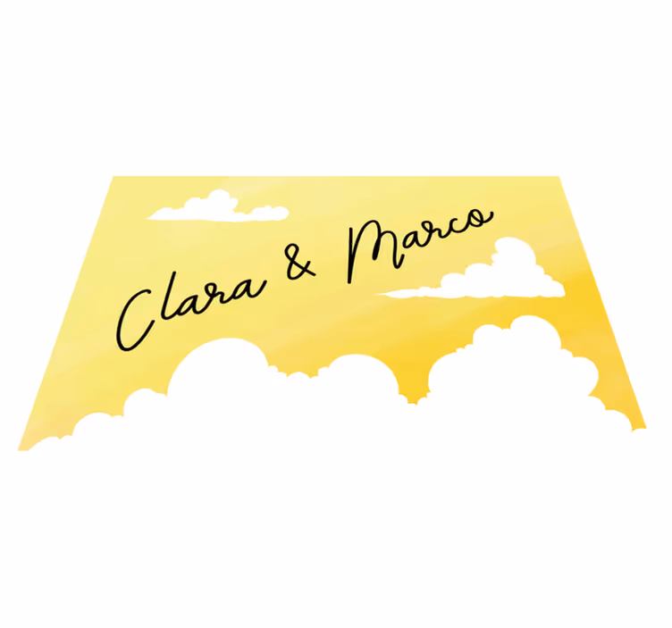 Cloudy couple design custom vinyl carpet - TenStickers
