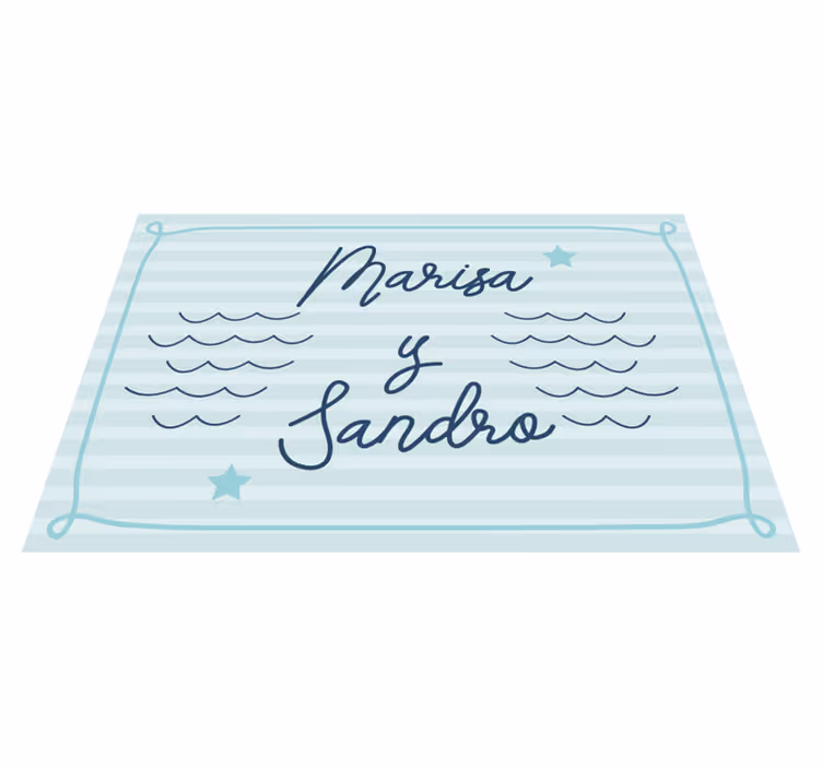 Marine couple names bedroom vinyl carpet - TenStickers