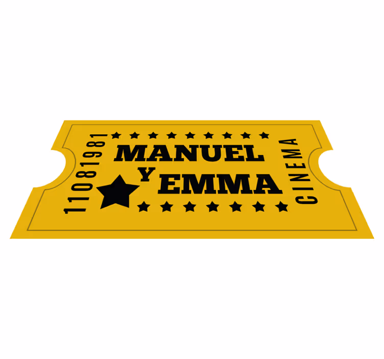 Cinema ticket for couple custom vinyl carpet - TenStickers