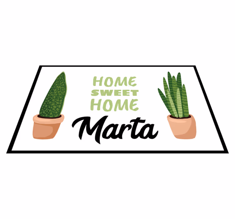 Sweet home with plants custom vinyl carpet - TenStickers