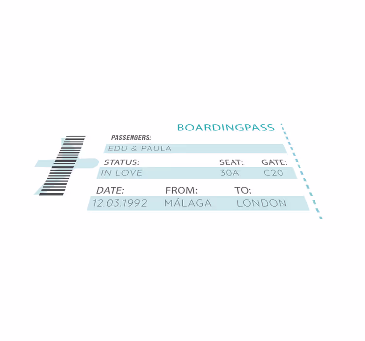 Custom boarding pass entrance hall vinyl carpet - TenStickers