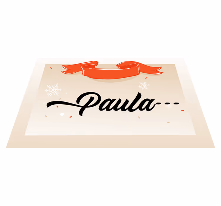 Beige design custom name Christmas vinyl carpet - TenStickers