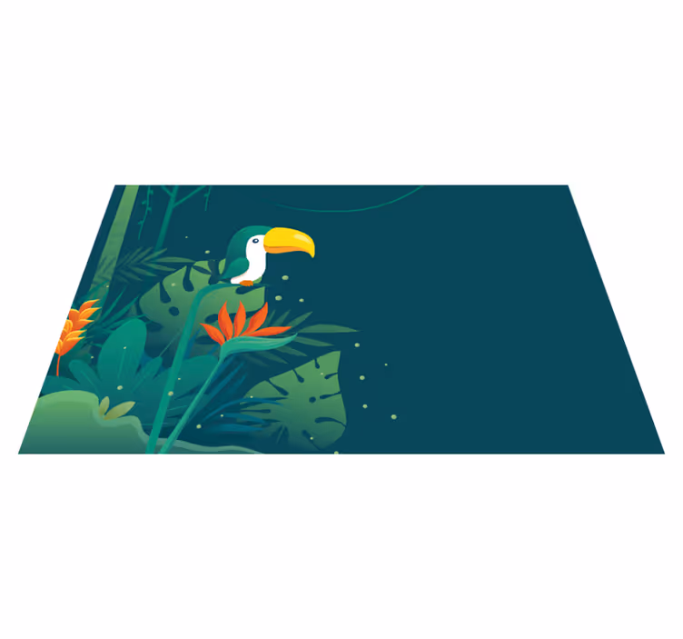 Tropical Toucan Scene nature vinyl carpet - TenStickers