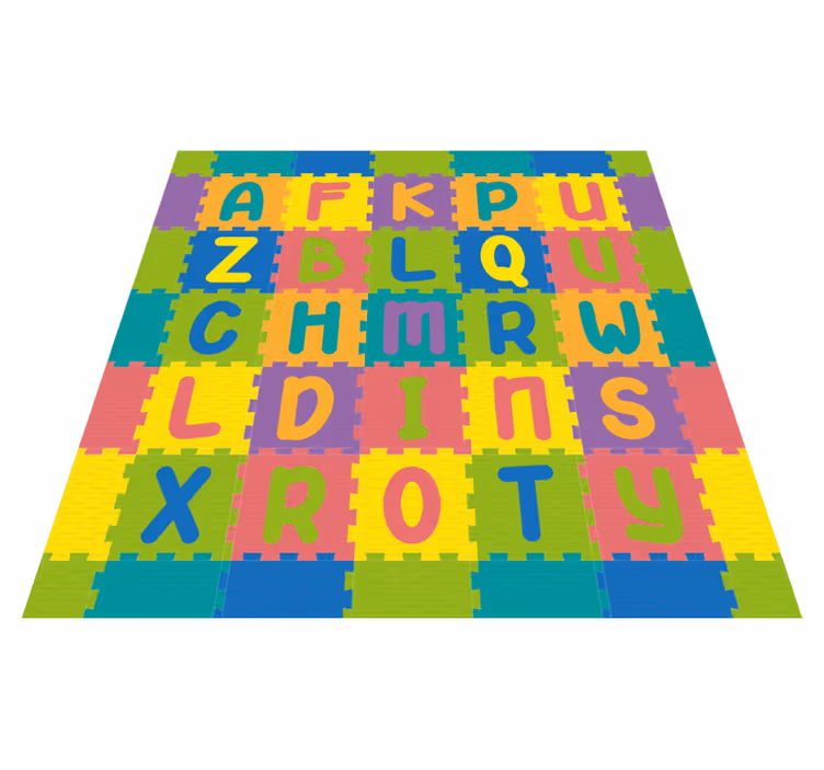 Colorful play design alphabet vinyl carpet - TenStickers
