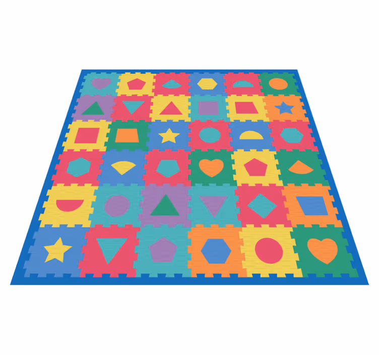 Colorful puzzle imitation nursery vinyl carpet - TenStickers