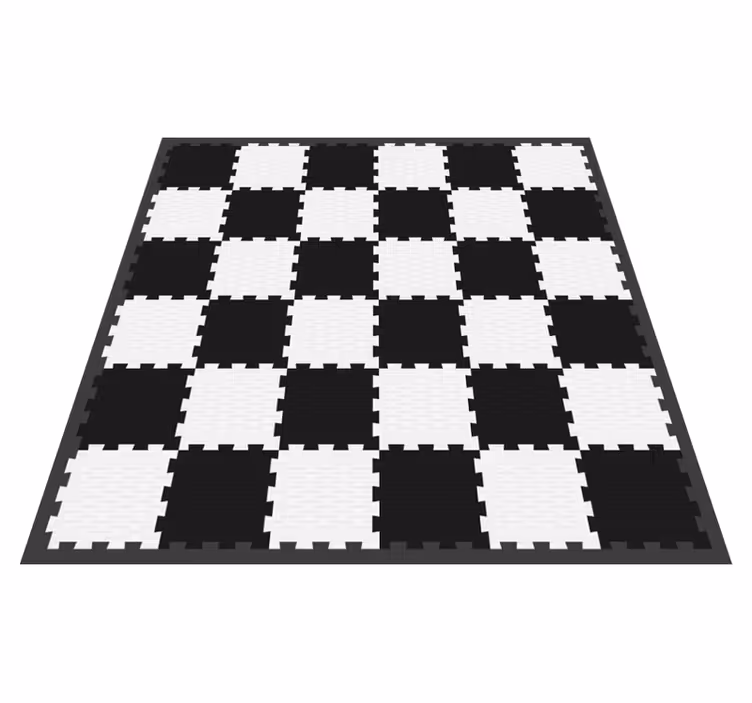 Checkerboard design geometric vinyl carpet - TenStickers