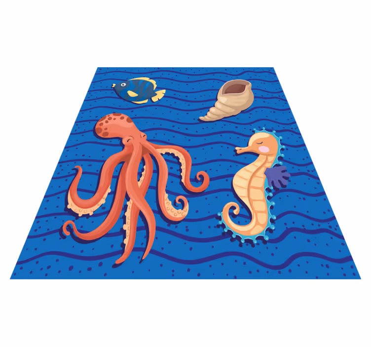 OCEAN ANIMALS PLAYTIME kids vinyl carpet - TenStickers