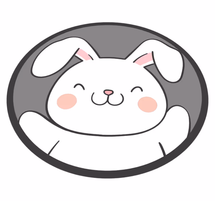 White bunny design kids vinyl carpet - TenStickers